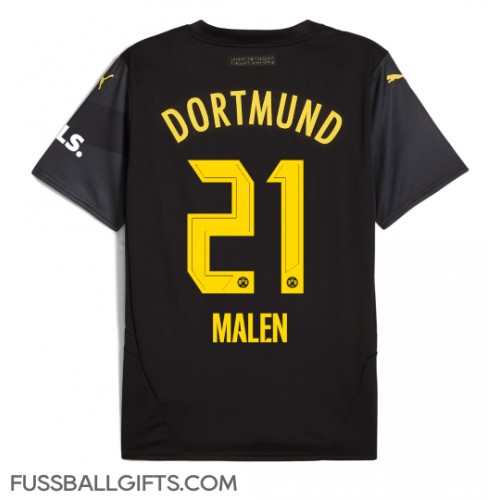 Borussia Dortmund Donyell Malen #21 Fußballbekleidung Auswärtstrikot 2024-25 Kurzarm